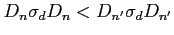 $ D_n\sigma_d D_n<D_{n'}\sigma_d D_{n'}$