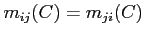 $ m_{ij}(C)=m_{ji}(C)$