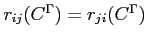 $ r_{ij}(C^\Gamma)=r_{ji}(C^\Gamma)$
