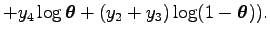 $\displaystyle +y_4\log\boldsymbol\theta +(y_2+y_3)\log(1-\boldsymbol\theta )).$