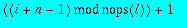 `mod`(i+n-1,nops(l))+1