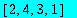 vector([2, 4, 3, 1])