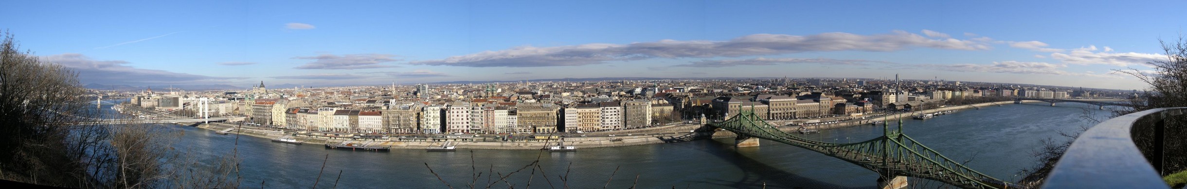 Panorama view of Budapest from Gellert Hill.